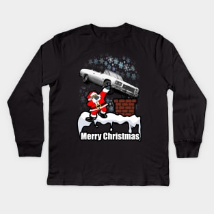 Dabbing Santa Clause Merry Impala Vert Donk Snowing Christmas Kids Long Sleeve T-Shirt